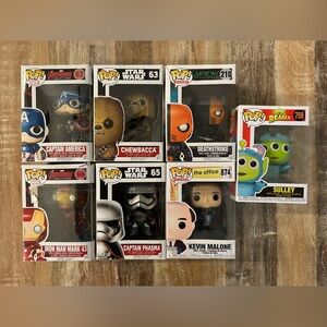Funko Pop! Figures Lot Set of 7, Kevin Malone, Chewbacca, Iron Man & More NEW